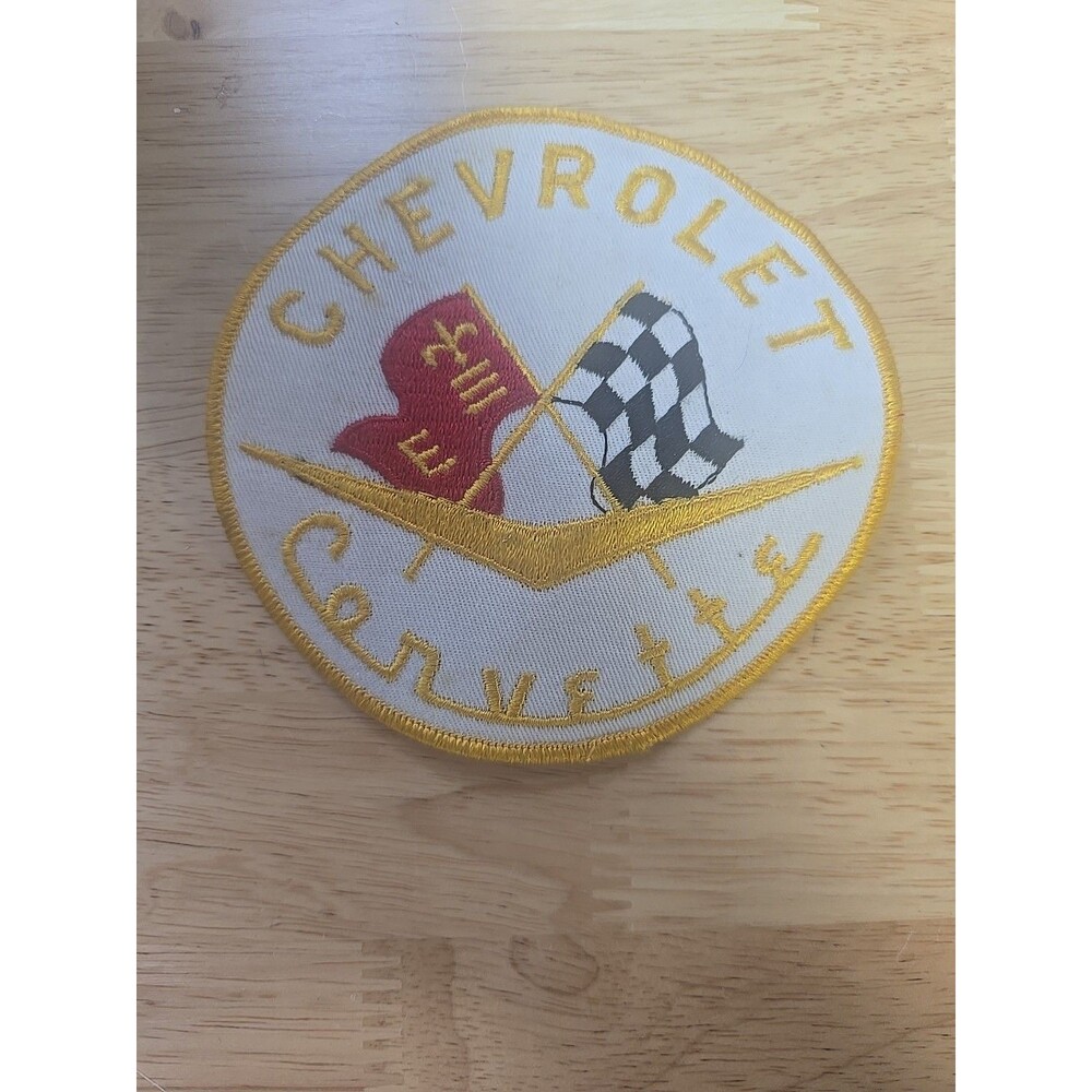 Vintage CHEVROLET CORVETTE CAR AUTOMOBILE Patch CORVETTE RACE CAR
